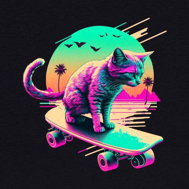 Cat on a Skateboard by PawtImages